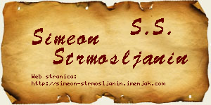 Simeon Strmošljanin vizit kartica